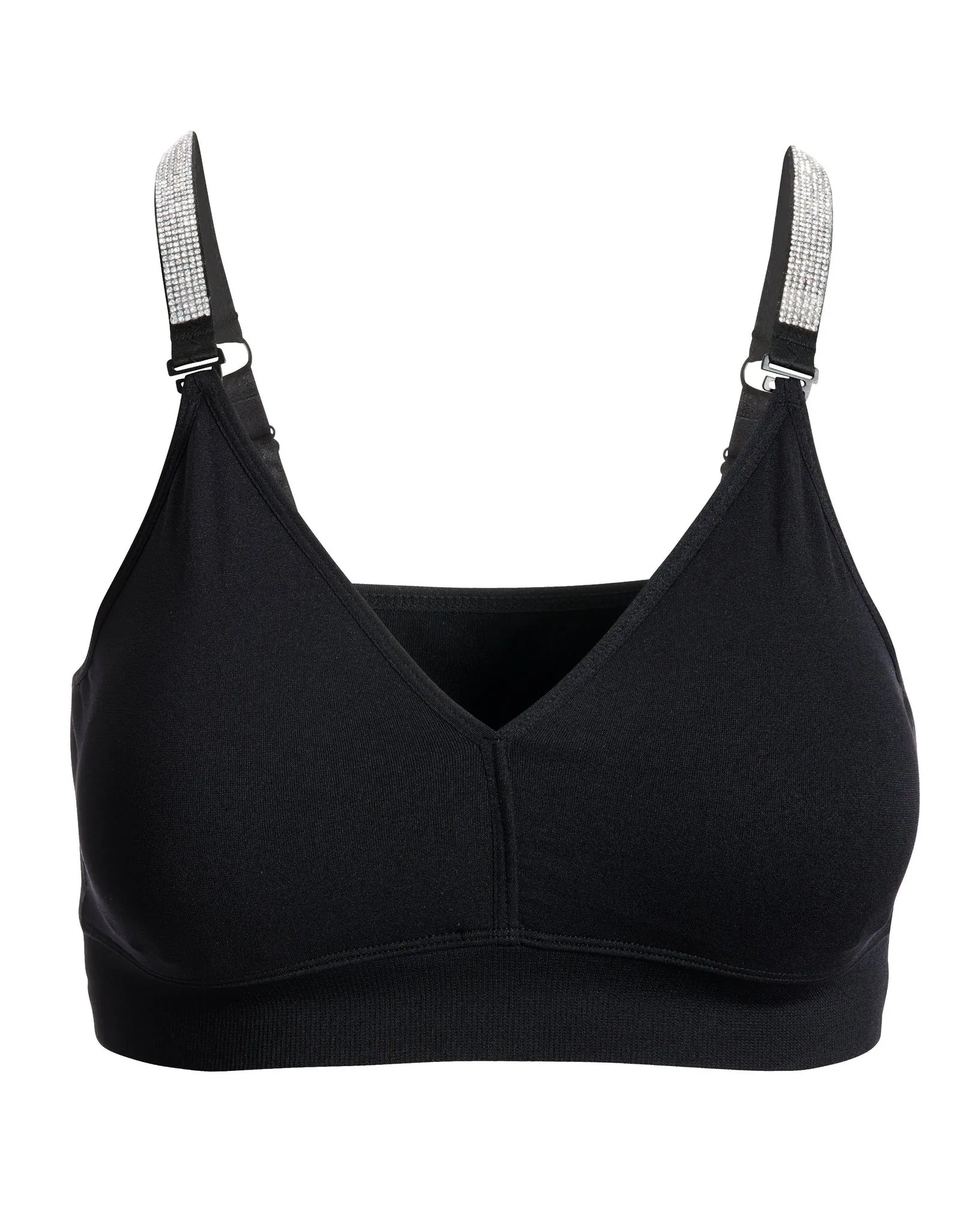 Crystal Strap It Plunge Bralette Black sold by Boston Proper