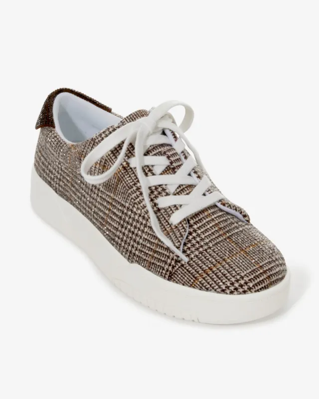 Plaid Embellished Sneaker Brown Multi sold by Boston Proper