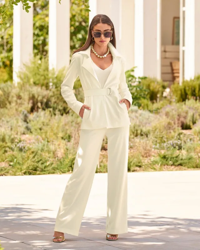 Beyond Travel High Rise Palazzo Pant Ivory Coast sold by Boston Proper