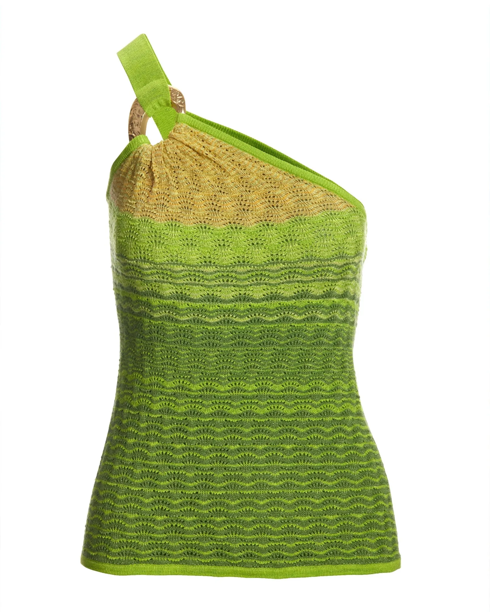 Pattern Ring One Shoulder Sweater Green Multi sold by Boston Proper product image thumbnail 2