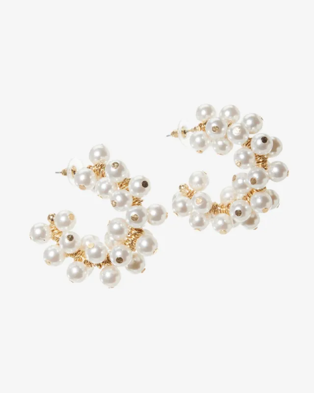 Pearl Hoop Earring White Pearl sold by Boston Proper