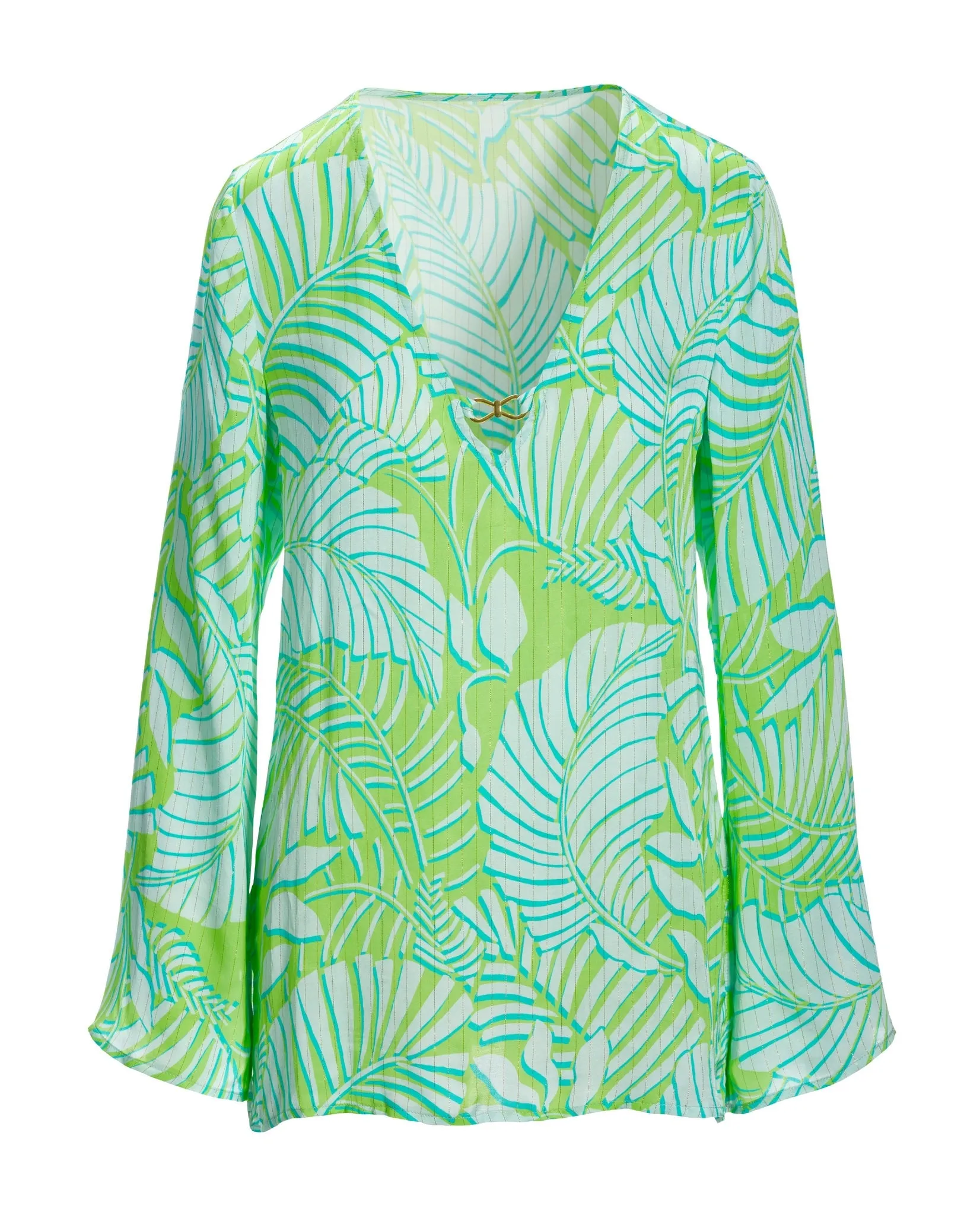 Resort Abstract Print Hardware Shimmer Tunic Blue Green sold by Boston Proper product image thumbnail 2