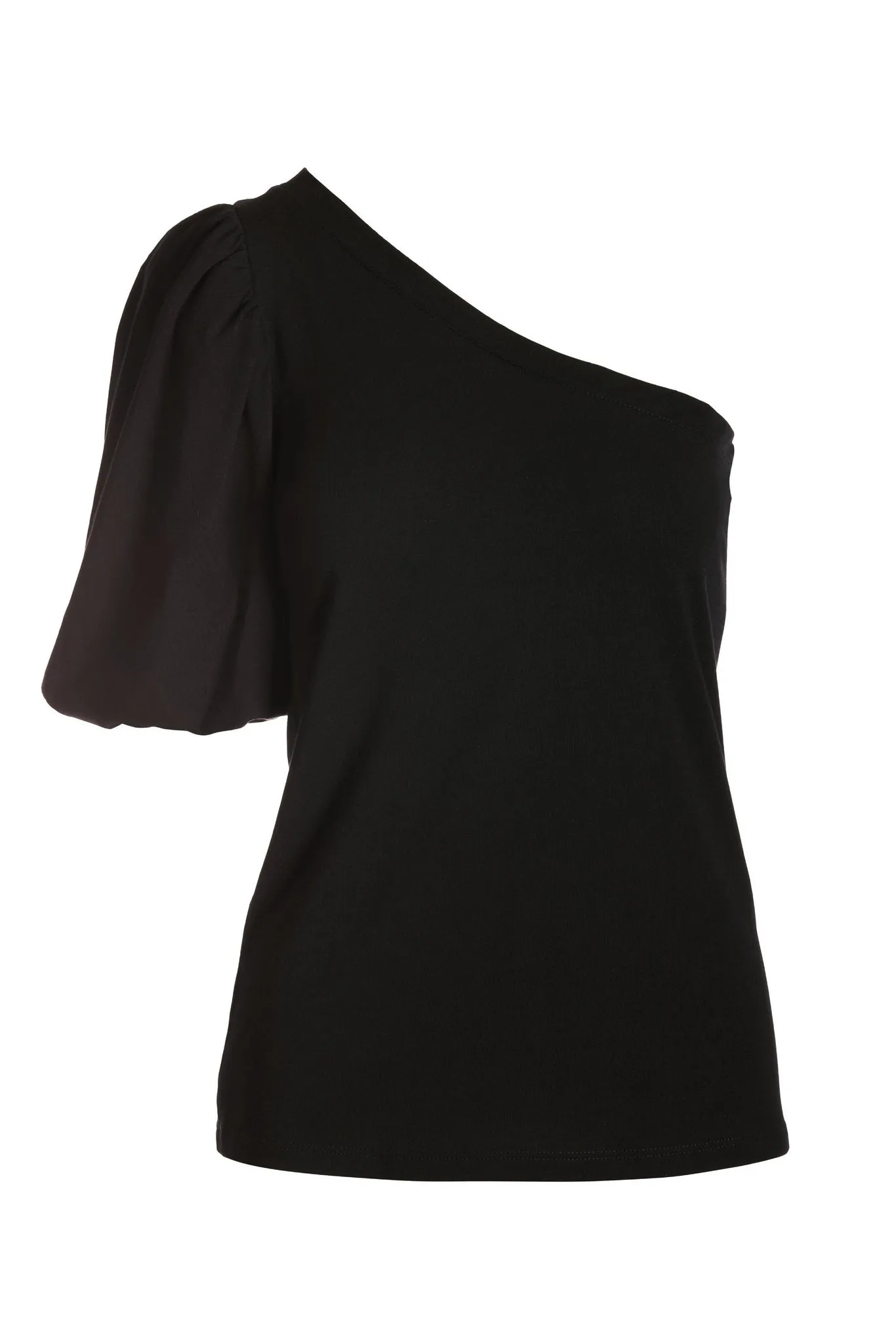 One Shoulder Puff Sleeve Tee Black sold by Boston Proper product image thumbnail 2