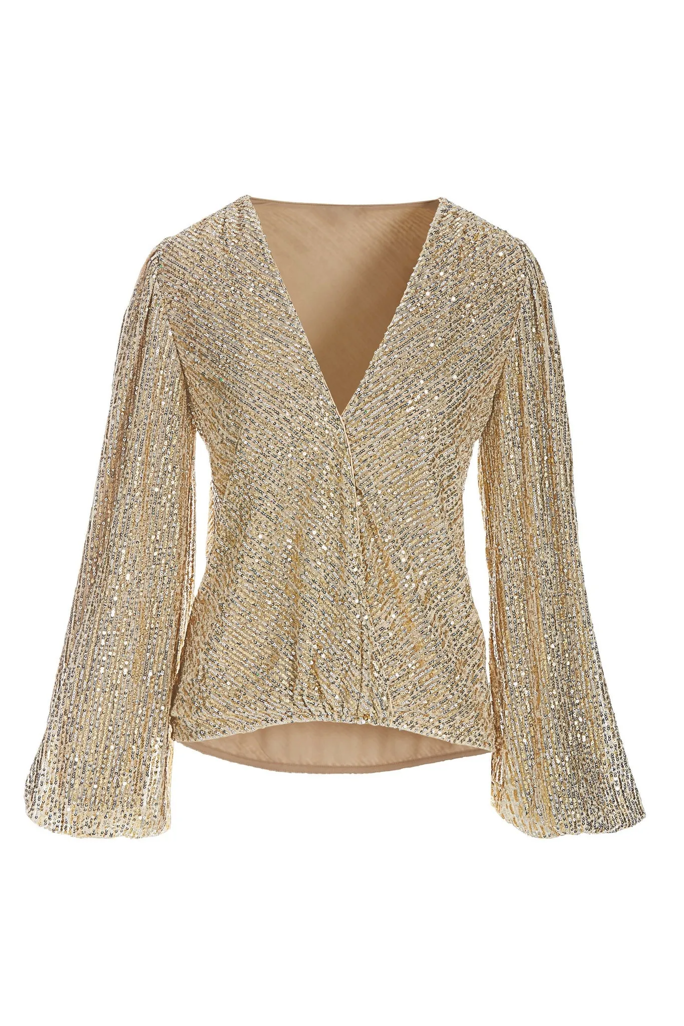 Sequin Surplice Blouse Silver/Gold sold by Boston Proper product image thumbnail 2