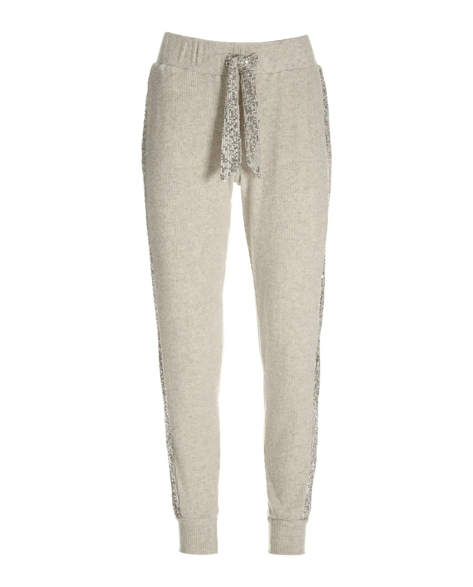 Sequin Ribbed Hacci Jogger Oatmeal sold by Boston Proper product image thumbnail 2