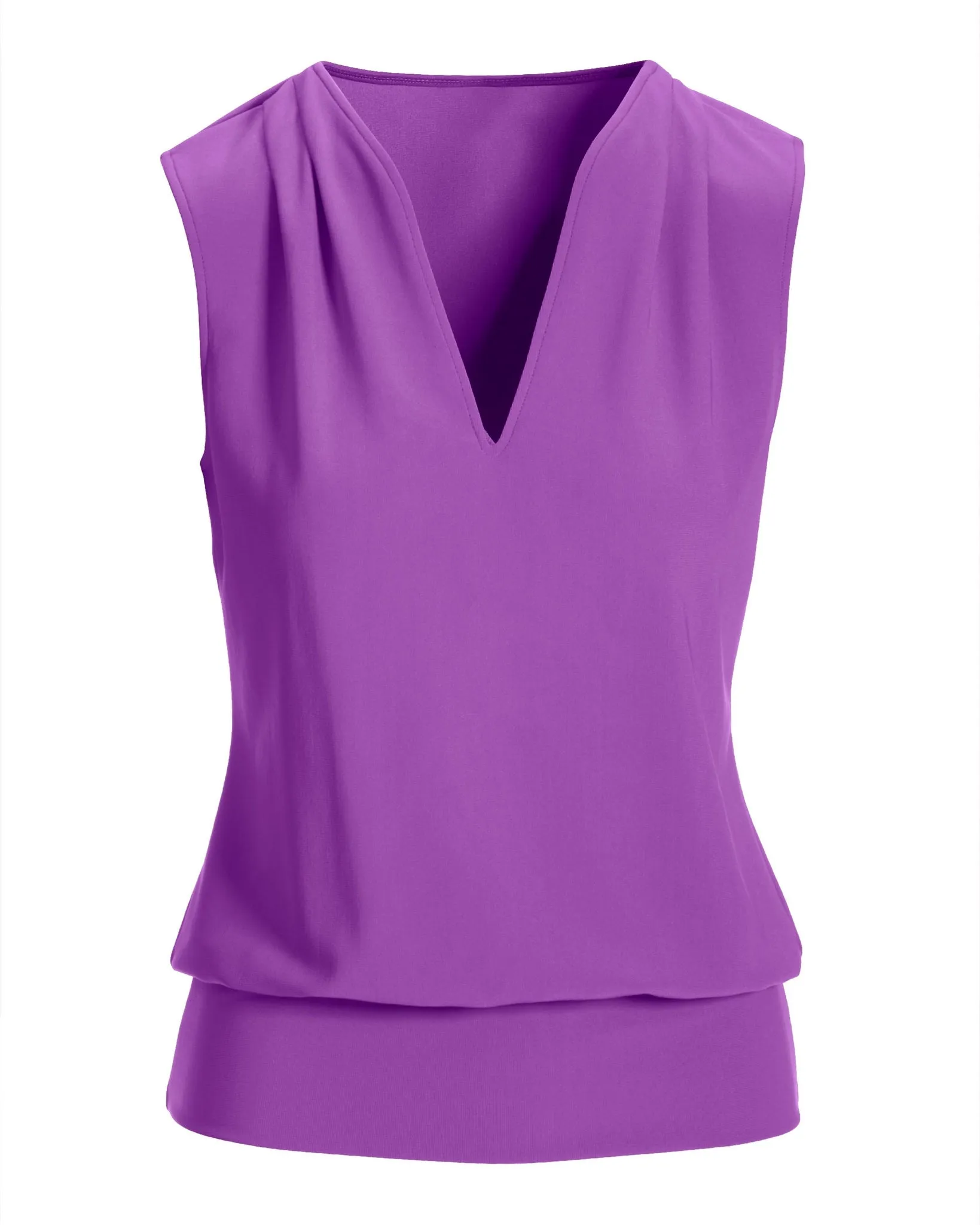 Beyond Travel Sleeveless Stand Collar Blouson Top Bright Violet sold by Boston Proper product image thumbnail 2