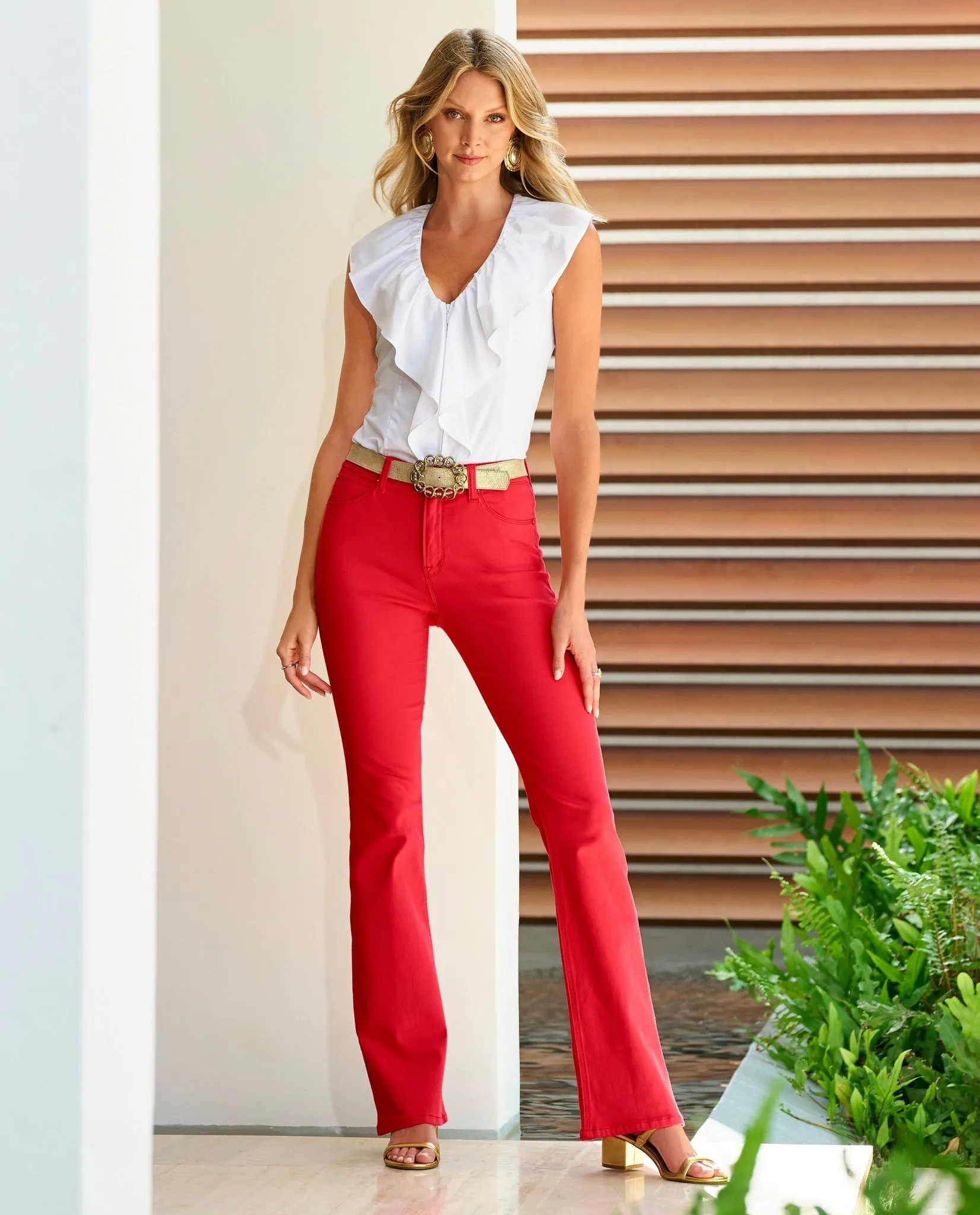 Monterey High Rise Bootcut Jean Caliente sold by Boston Proper