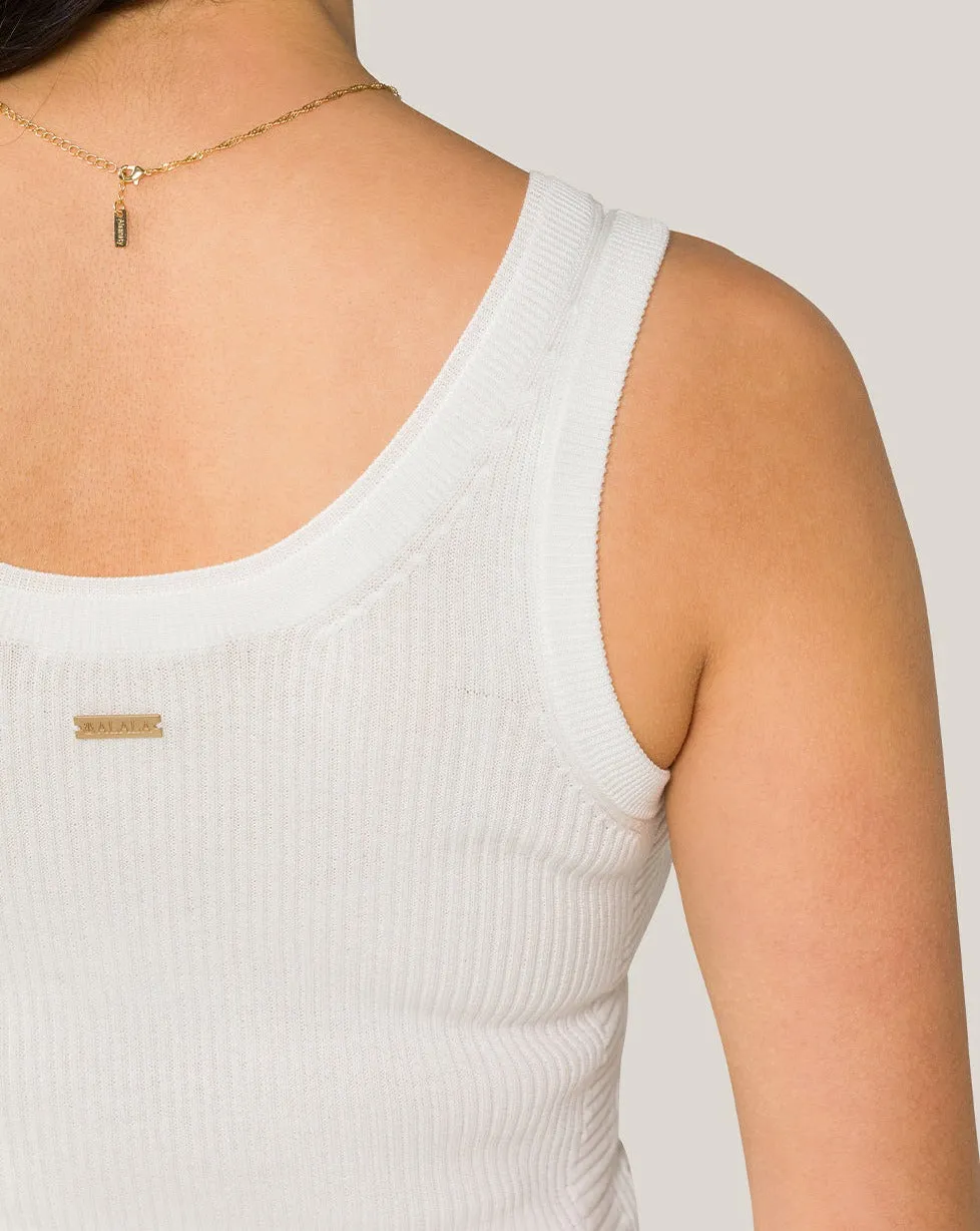 Vida Knit Tank Bone sold by Boston Proper product image thumbnail 5