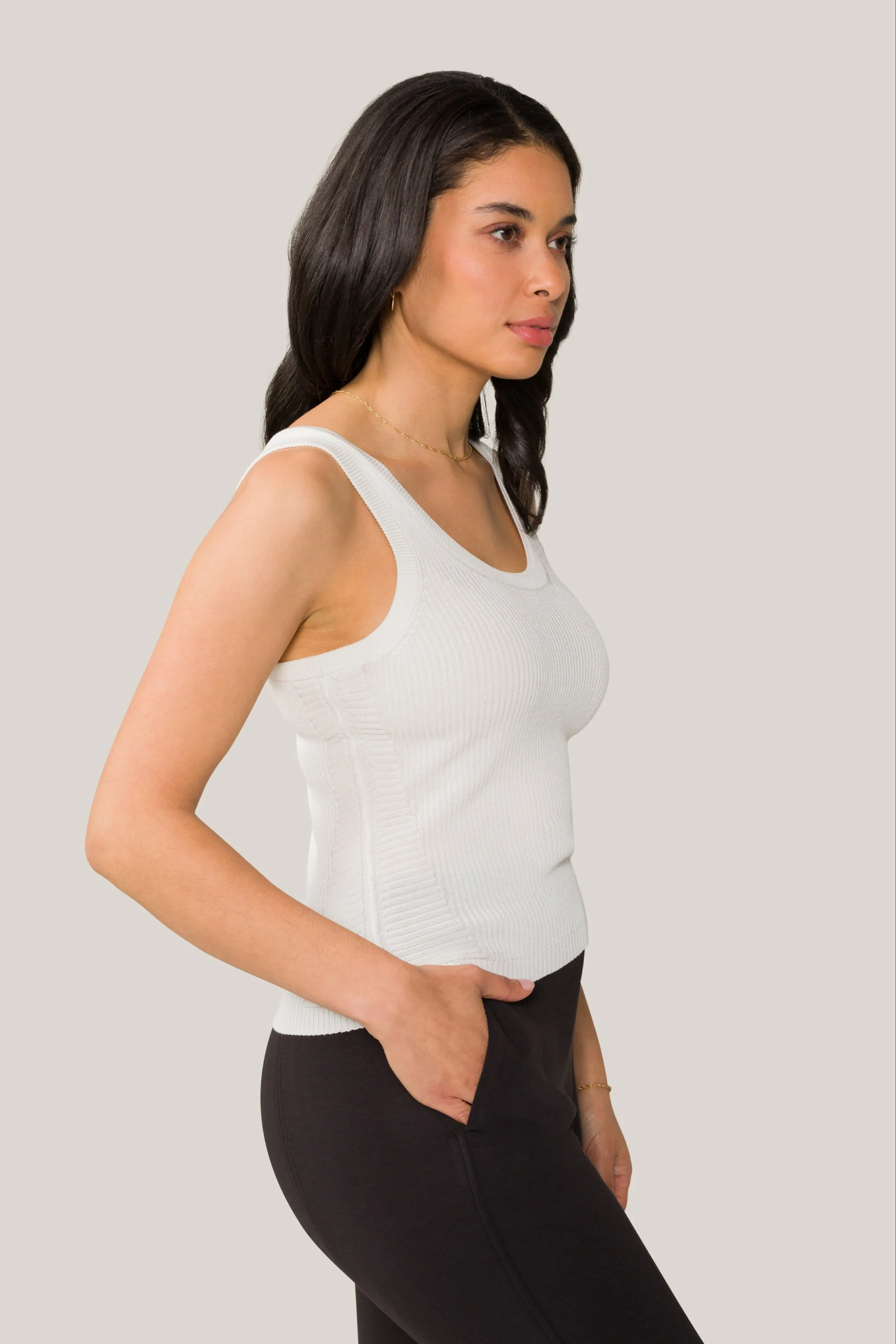 Vida Knit Tank Bone sold by Boston Proper product image thumbnail 3