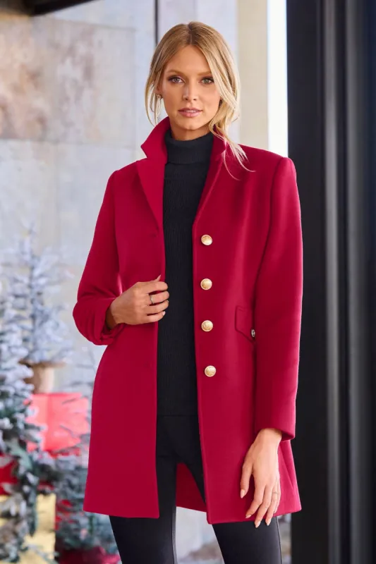 Classic Tailored Coat Red sold by Boston Proper