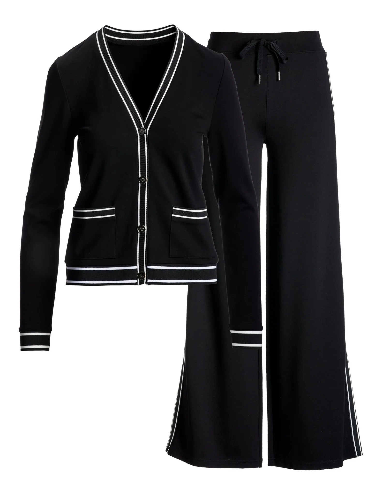 Racerstripe Jacket and Pant Set Black/White sold by Boston Proper product image thumbnail 2