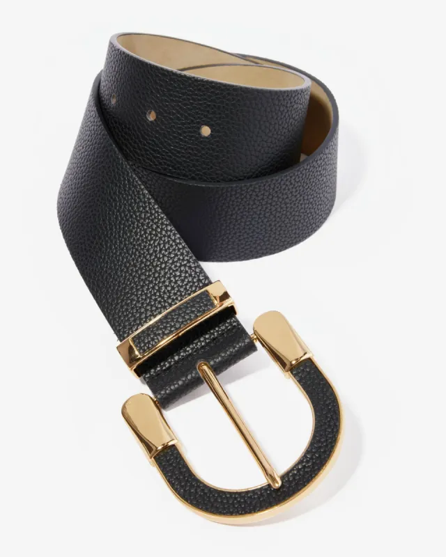 Gold Buckle Belt Black sold by Boston Proper