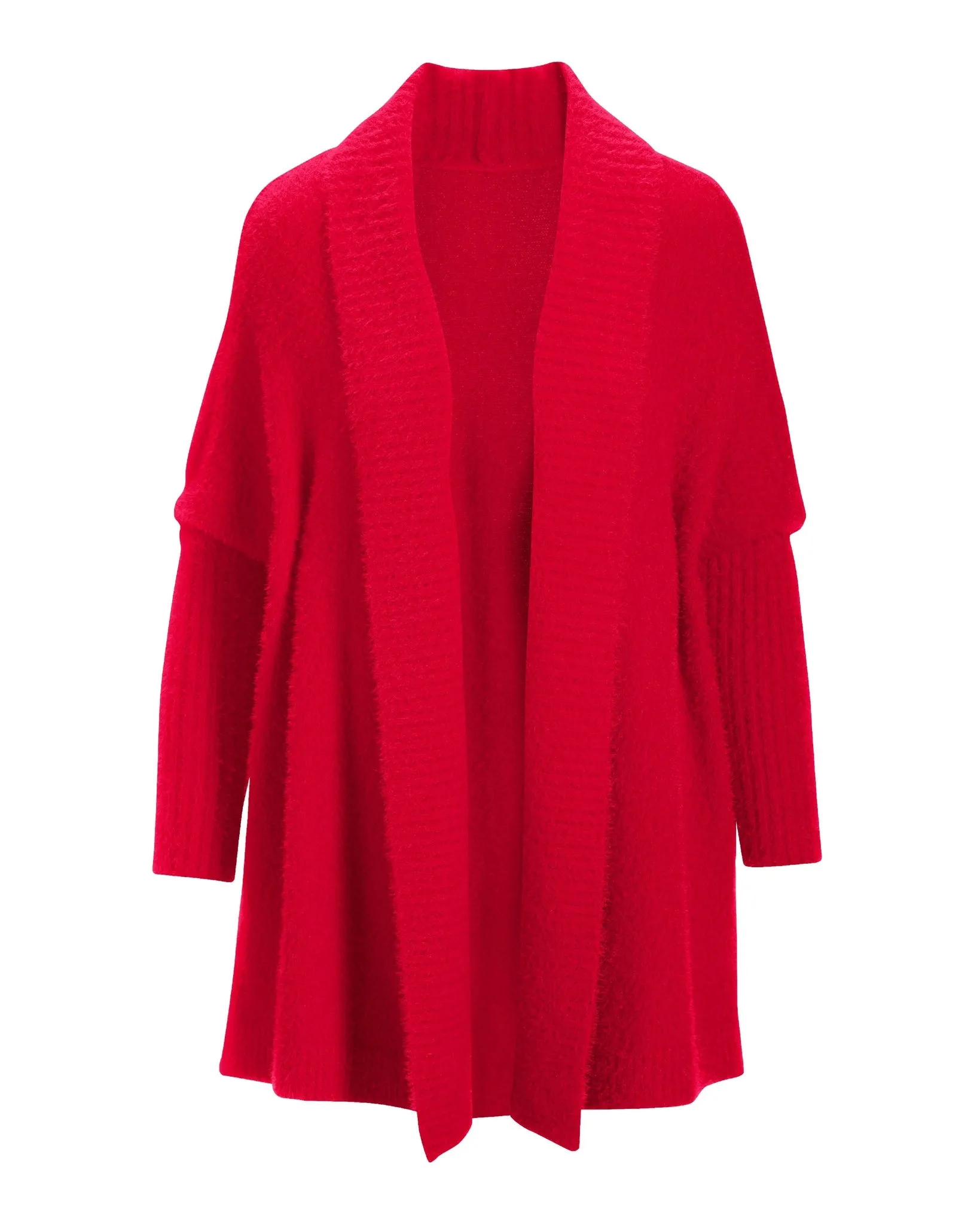 Plush Relaxed Cardigan Racing Red sold by Boston Proper product image thumbnail 2