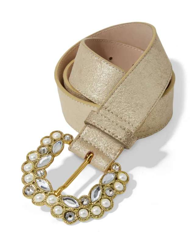 Pearl And Embellished Belt Gold sold by Boston Proper