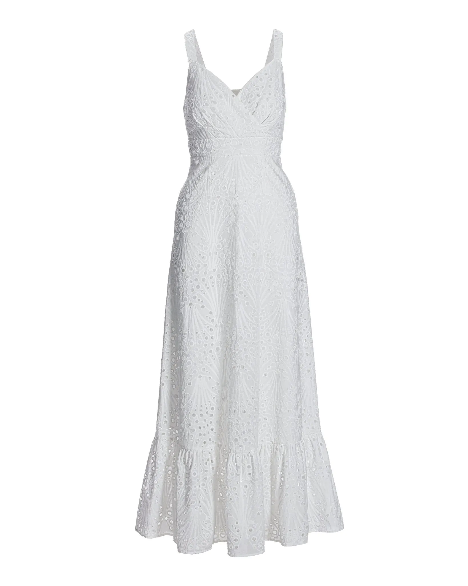 Eyelet Surplice Ankle Length Dress White sold by Boston Proper product image thumbnail 2