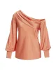 Amelia Shoulder Skimming Charmeuse Blouse Peach sold by Boston Proper