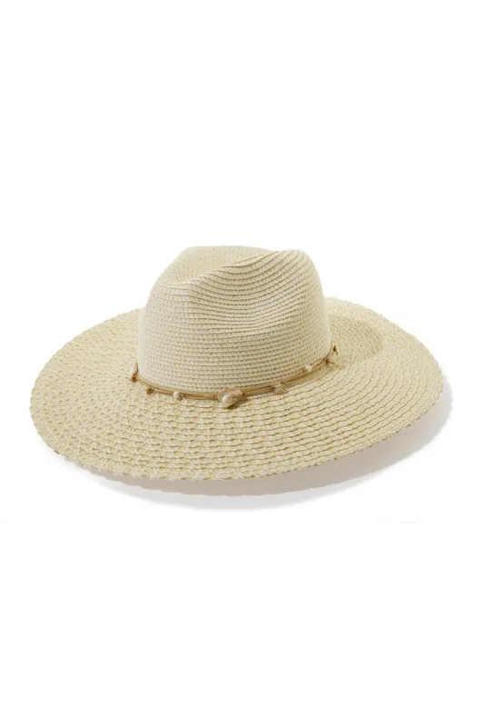 Shell Wide Brim Hat Off White sold by Boston Proper