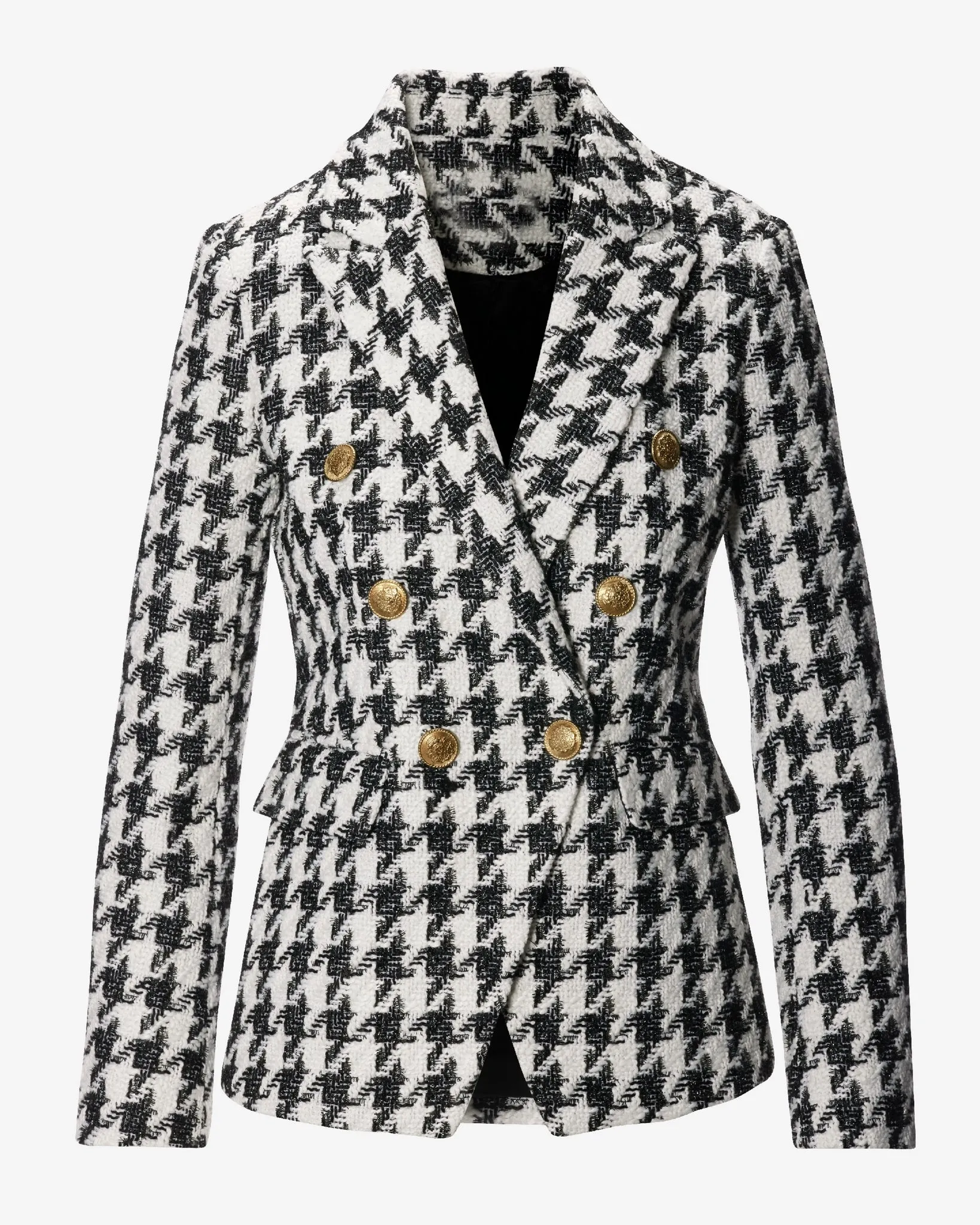 Houndstooth Double Breasted Blazer Black/White sold by Boston Proper product image thumbnail 2