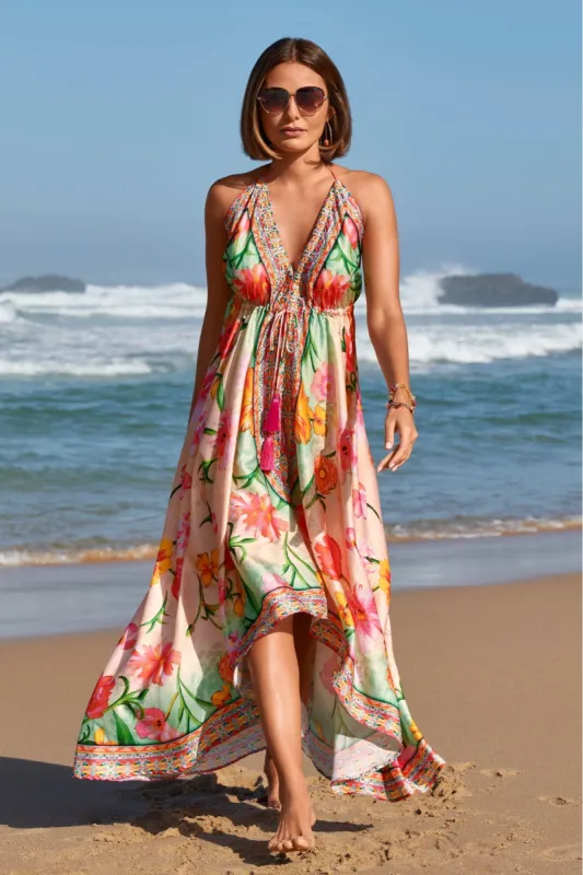 Multi Print High Low Dress Multi sold by Boston Proper