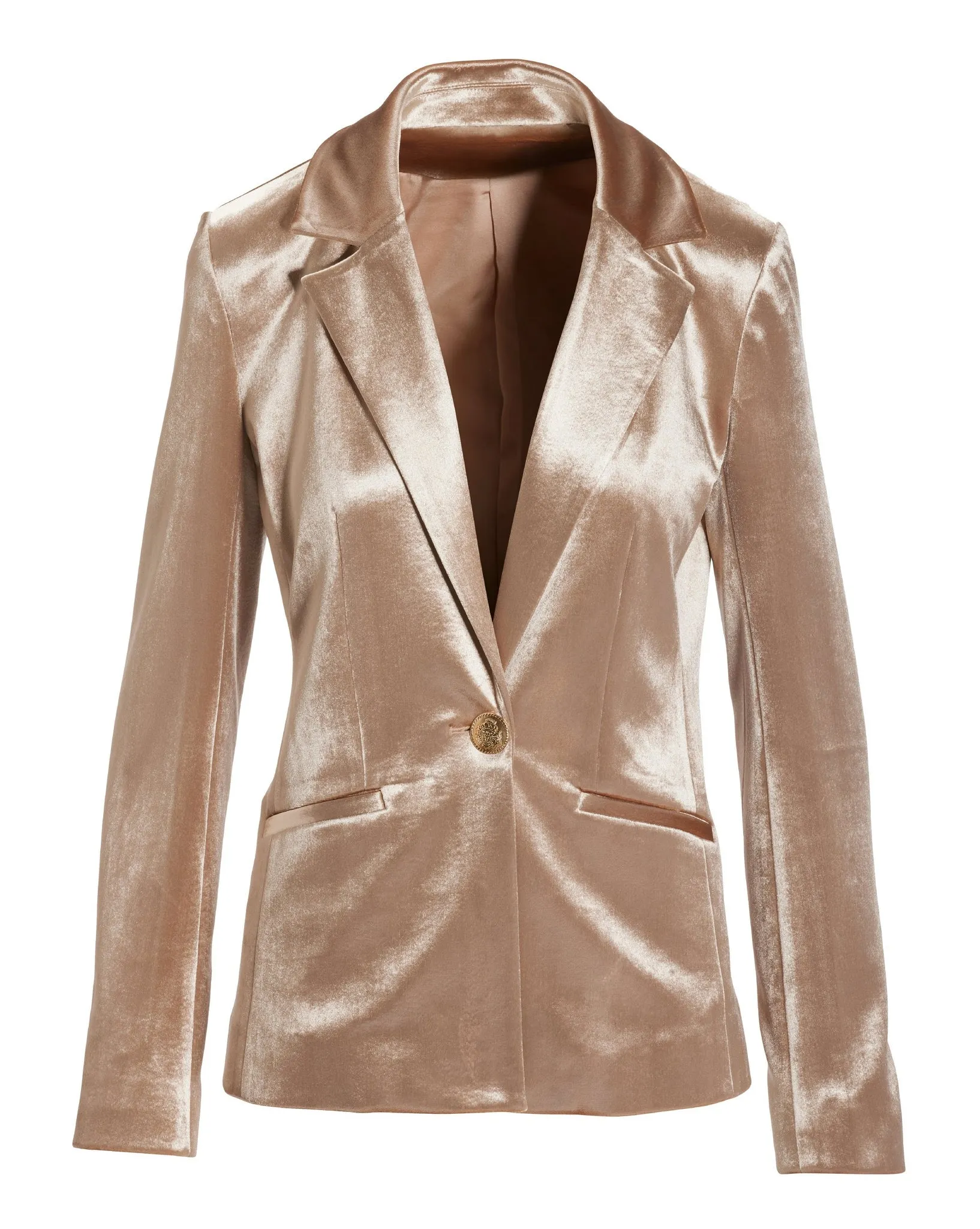 Luxe Velvet Single Button Blazer Champagne sold by Boston Proper product image thumbnail 2
