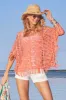 Effortless Crochet Pullover Poncho Peach Bud sold by Boston Proper