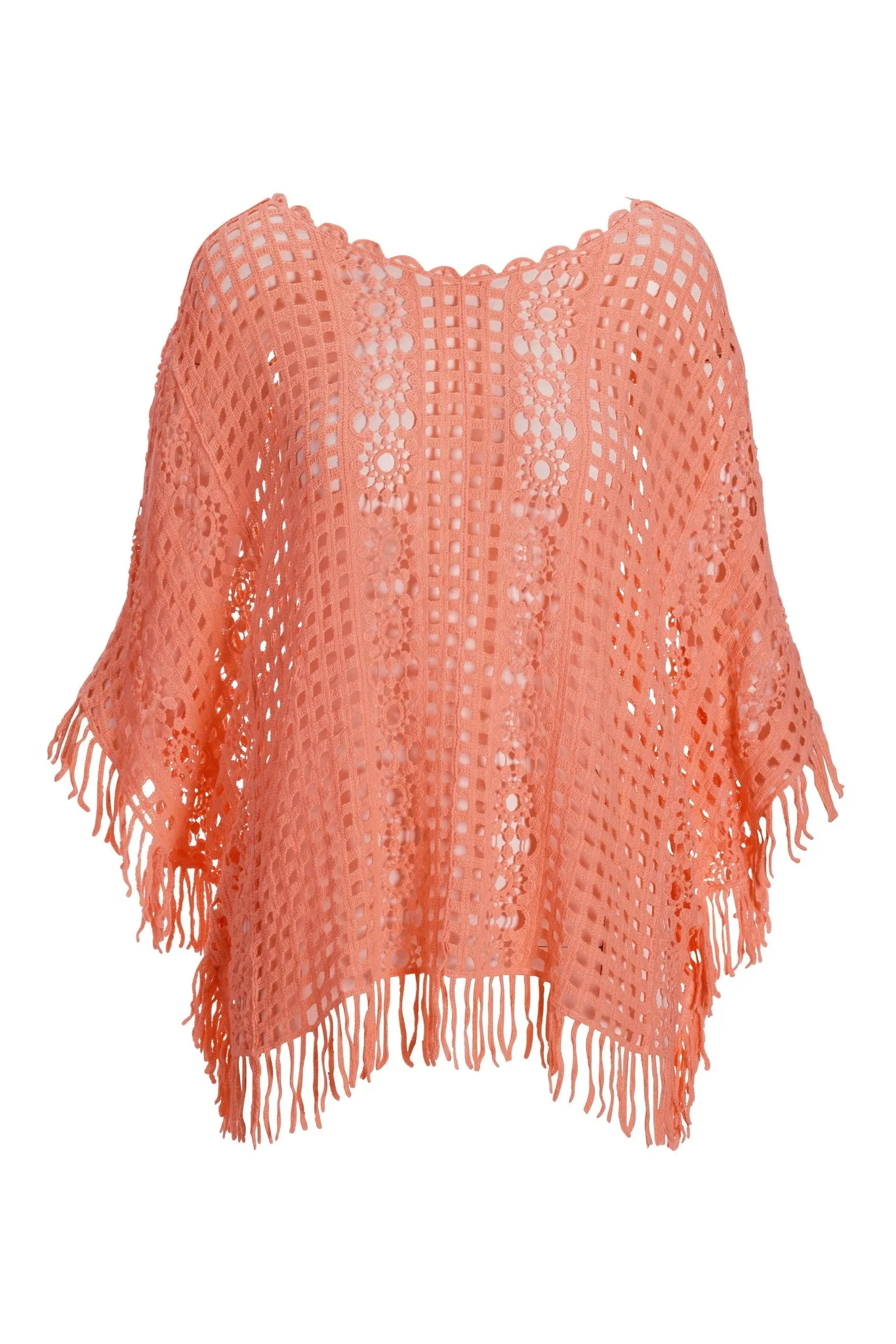 Effortless Crochet Pullover Poncho Peach Bud sold by Boston Proper product image thumbnail 2