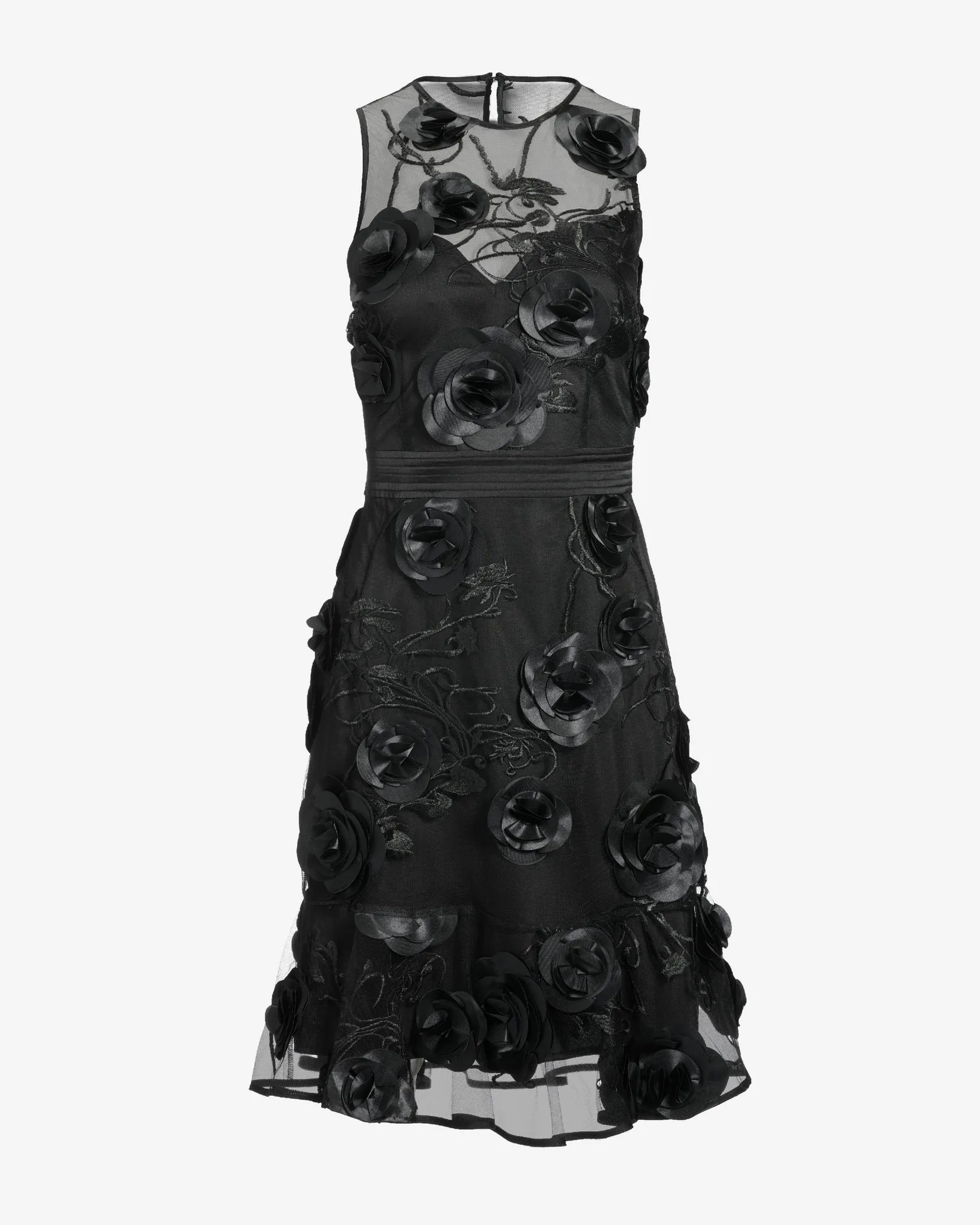 3D Rosette Sleeveless Ruffle Flounce Dress Black sold by Boston Proper product image thumbnail 2