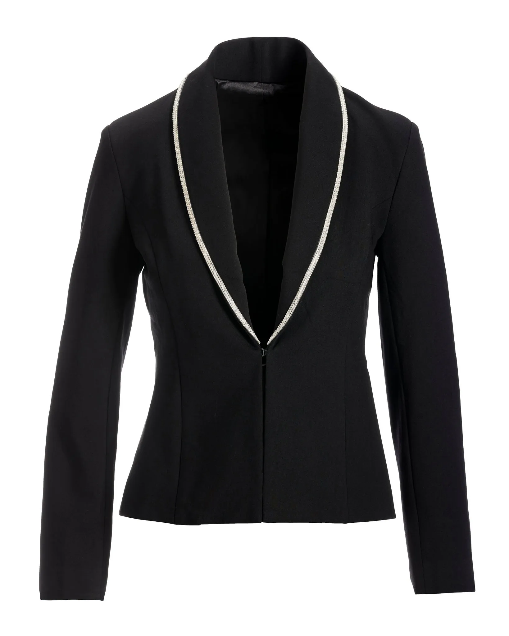 Chic Rhinestone Trim Ponte Blazer Black sold by Boston Proper product image thumbnail 2