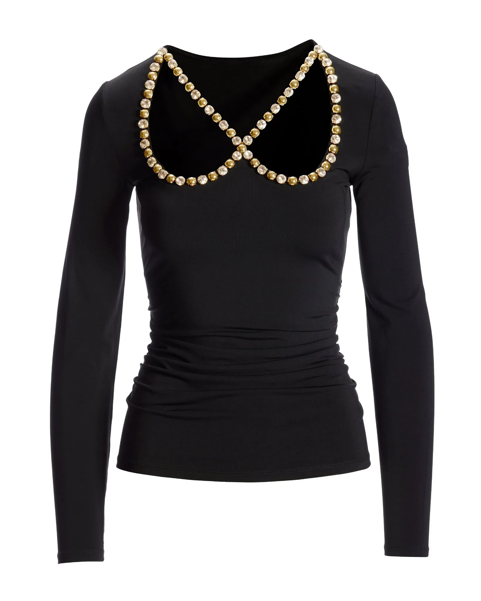 So Chic Embellished Cut Out Knit Top Black sold by Boston Proper product image thumbnail 2