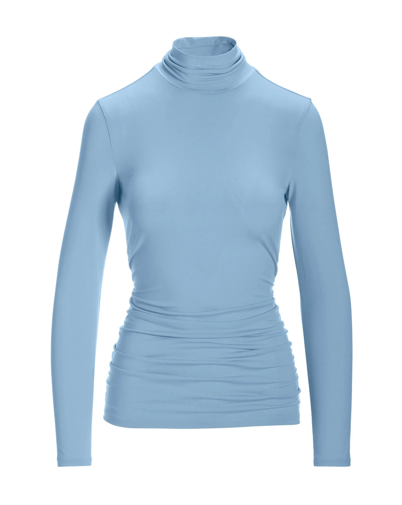 So Chic Ruched Turtleneck Top Airy Blue sold by Boston Proper product image thumbnail 2