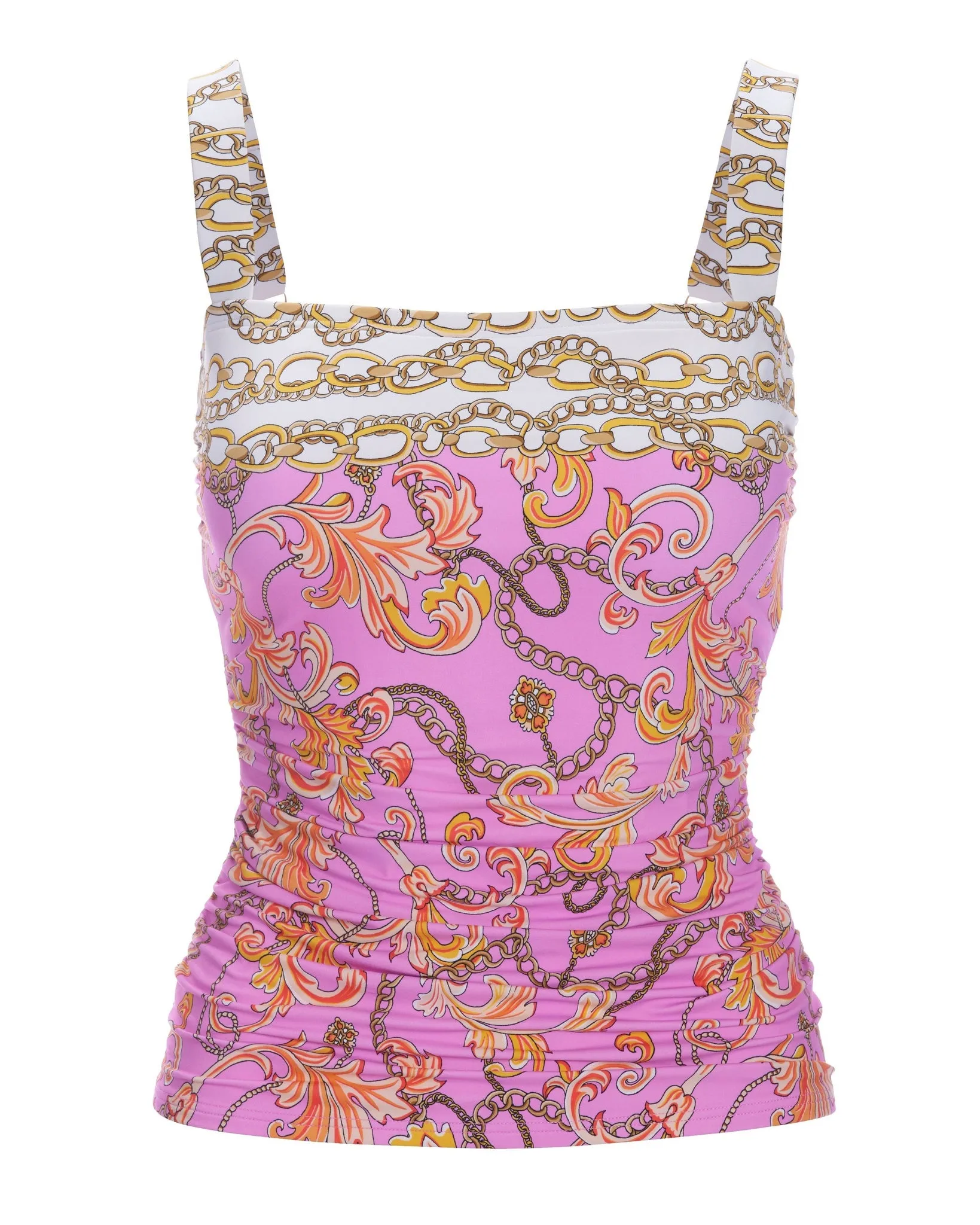 Swim Sense Filigree Status Print Square-Neck Tankini Top Pink sold by Boston Proper product image thumbnail 2