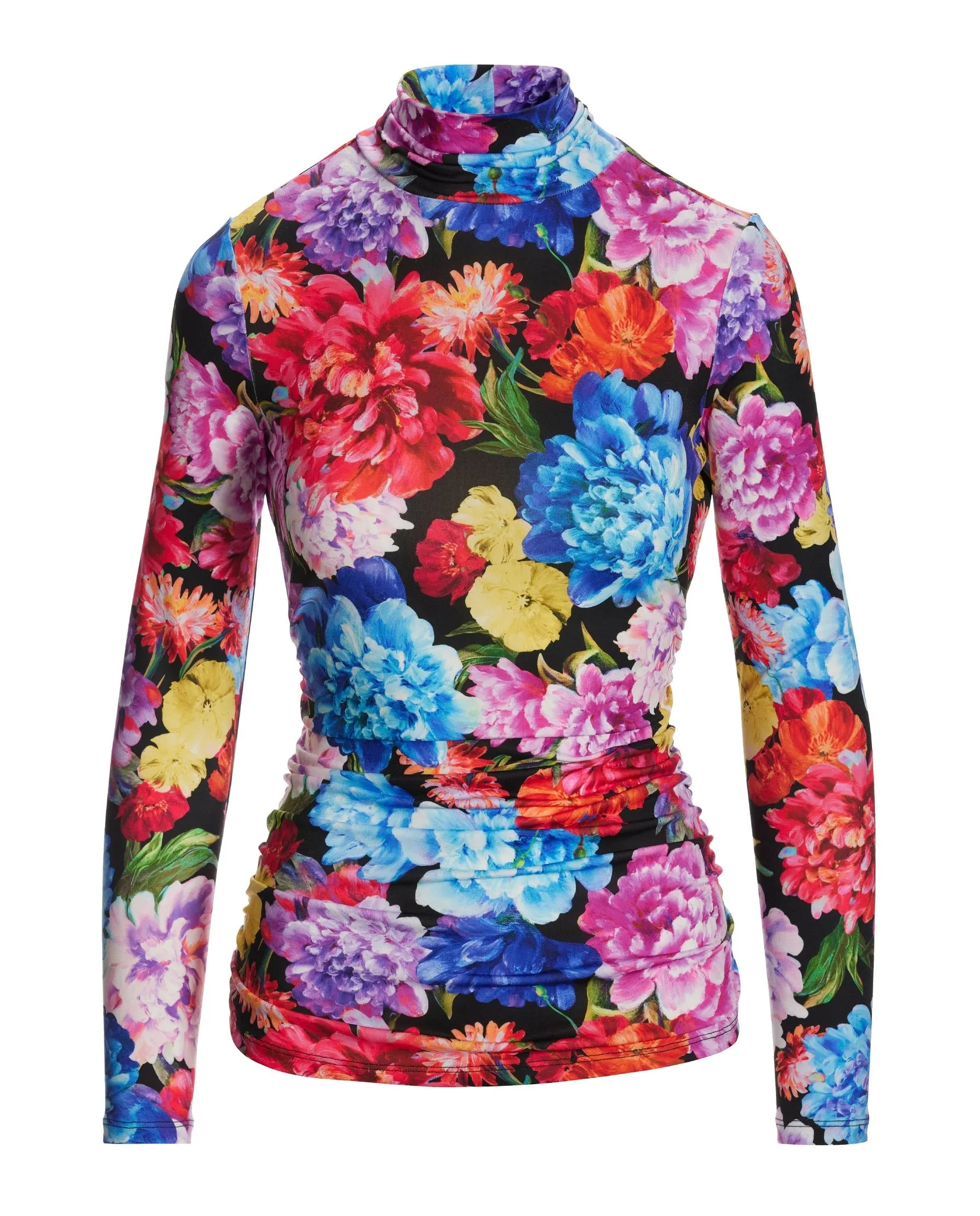 So Chic Uptown Garden Ruched Turtleneck Top Multi sold by Boston Proper product image thumbnail 2