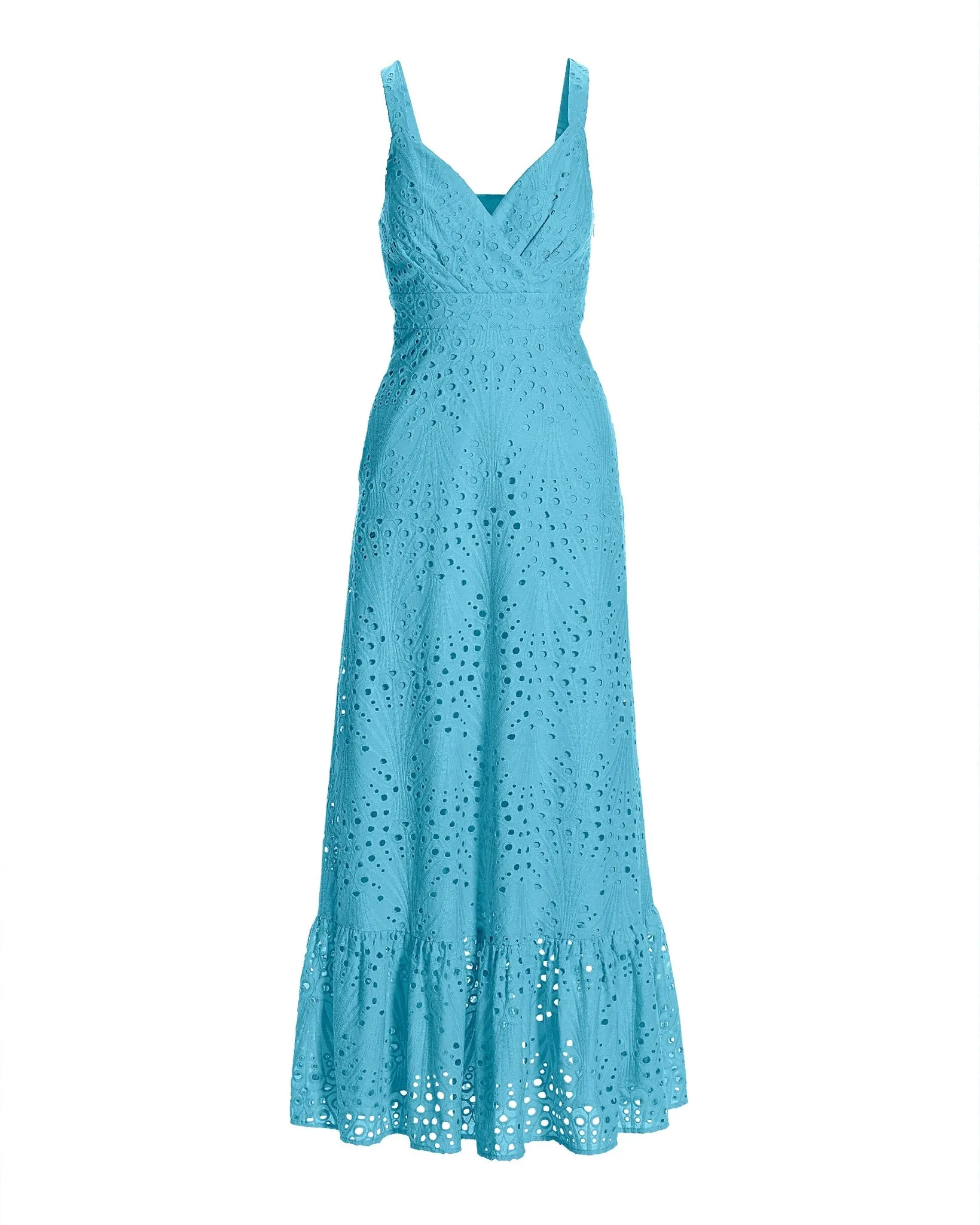 Eyelet Surplice Ankle Length Dress Blue Topaz sold by Boston Proper product image thumbnail 2
