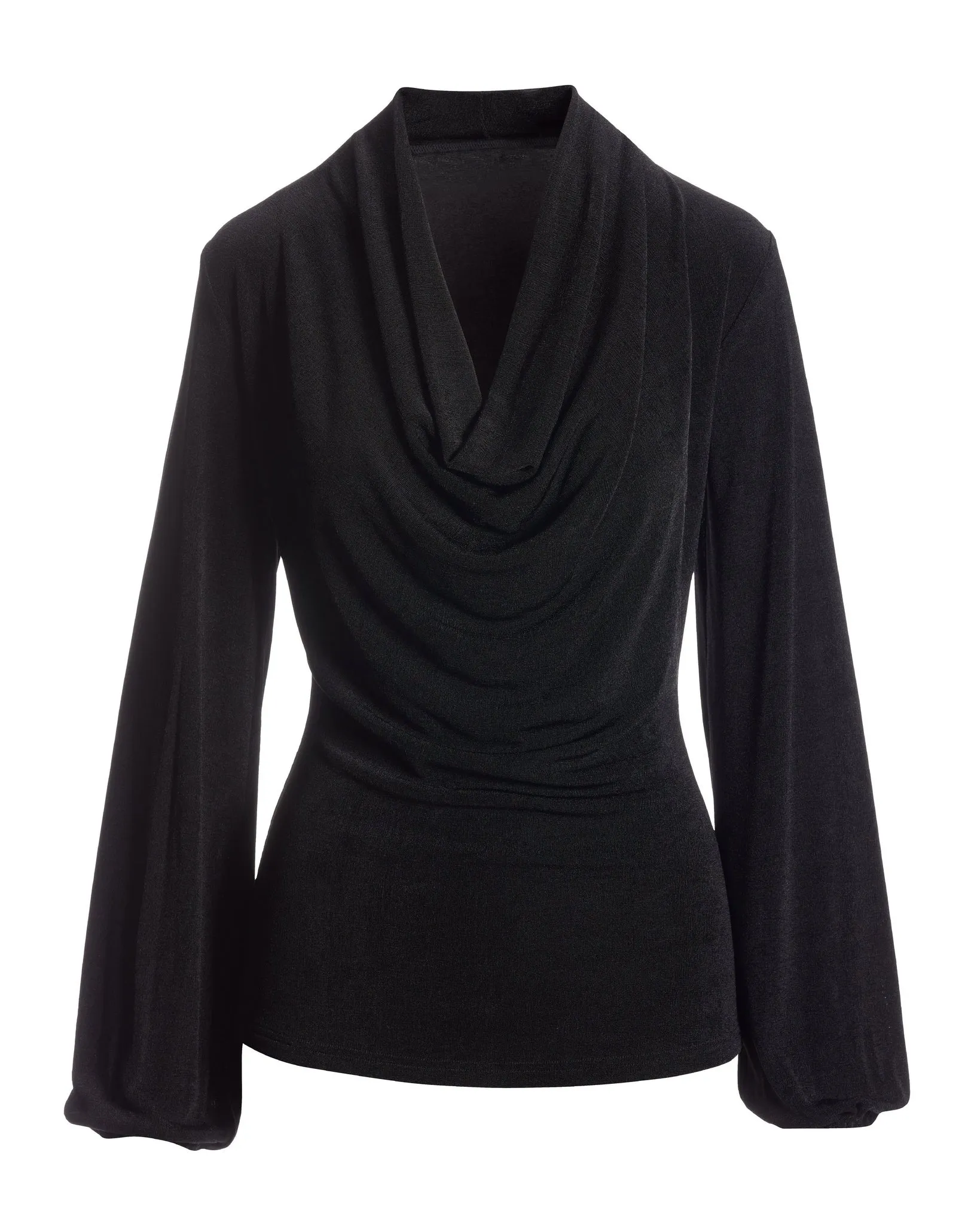 Cowl Neck Long Sleeve Knit Top Black sold by Boston Proper product image thumbnail 2