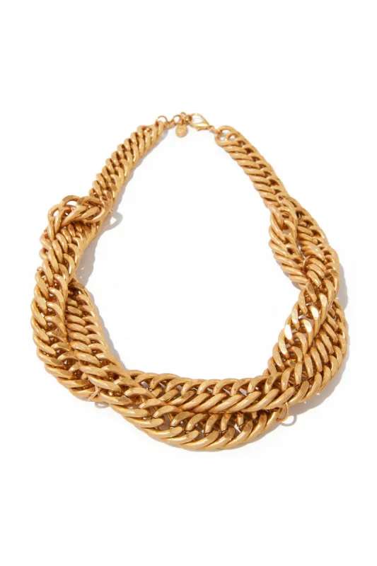 Twisted Chain Necklace Gold sold by Boston Proper