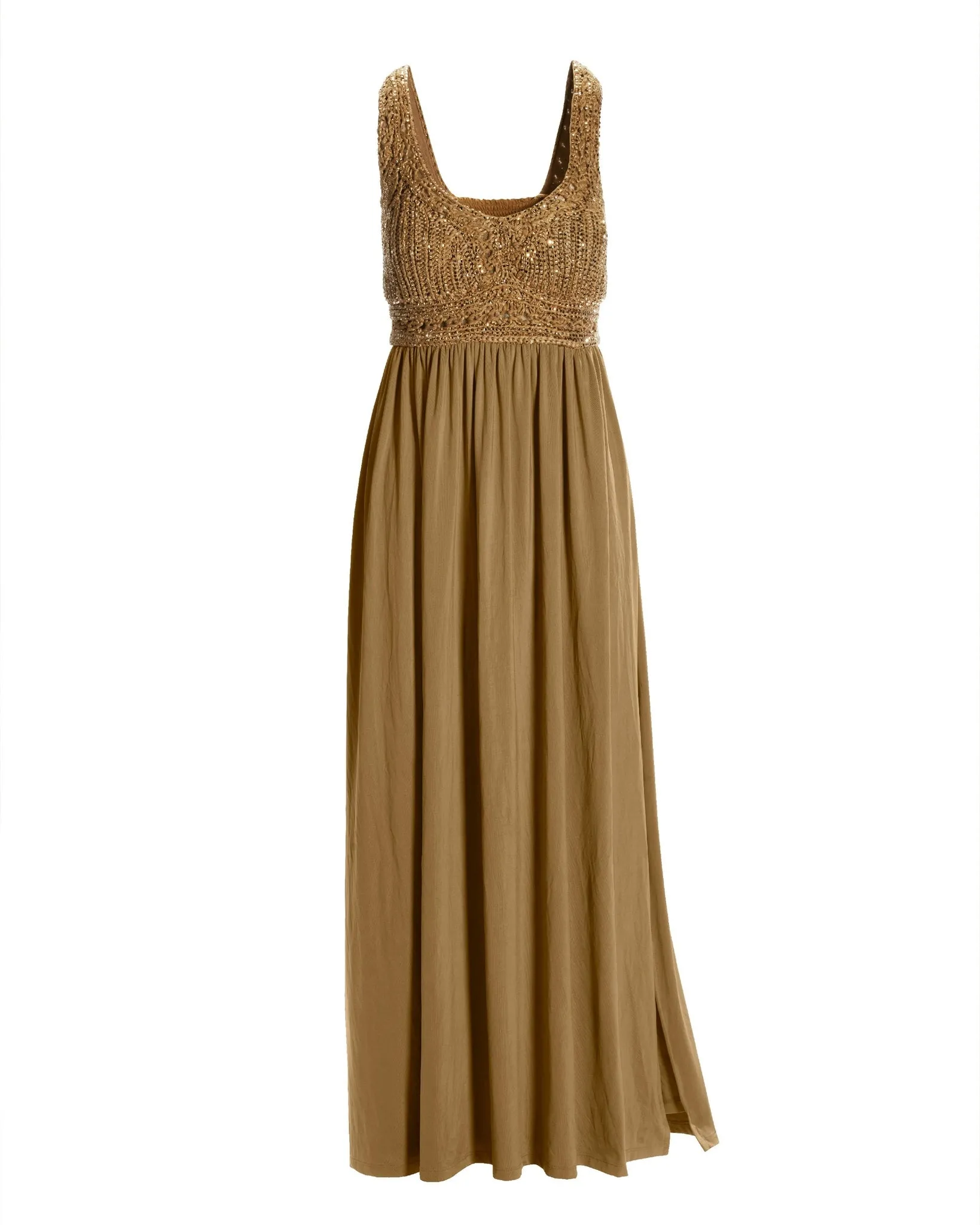 Crystal Embellished Crochet Maxi Dress Tiger's Eye sold by Boston Proper product image thumbnail 2