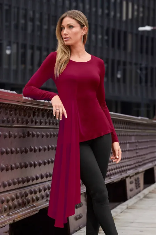 Chiffon Overlay Long Sleeve Top French Kiss sold by Boston Proper