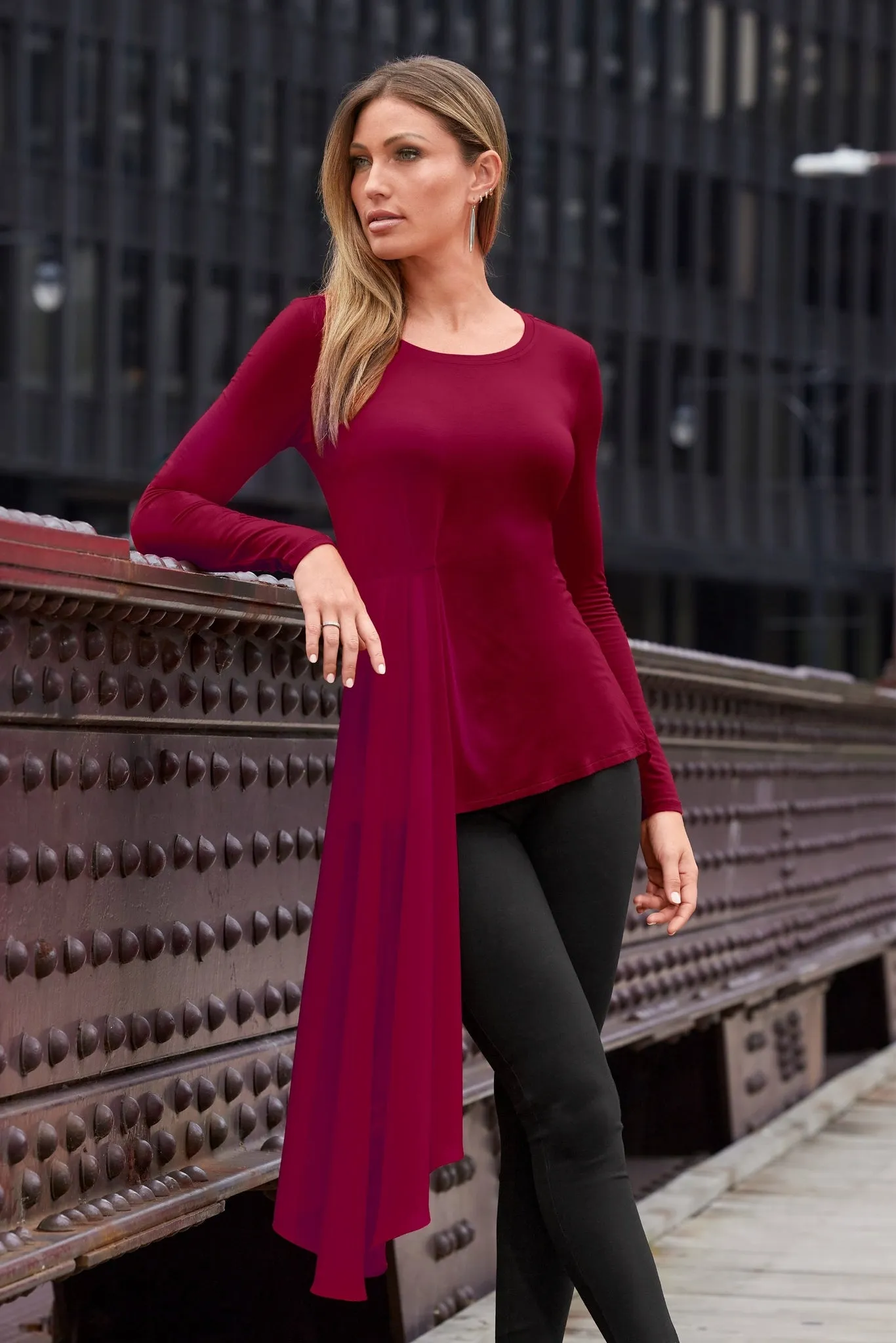 Chiffon Overlay Long Sleeve Top French Kiss sold by Boston Proper