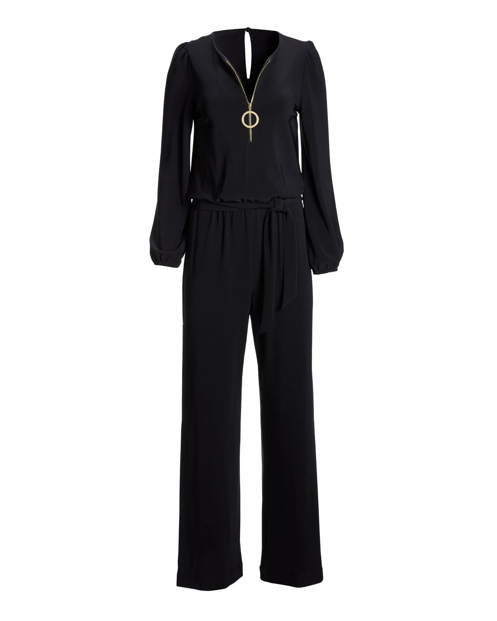 Beyond Travel Long Sleeve Zip Front Jumpsuit Jet Black sold by Boston Proper product image thumbnail 2