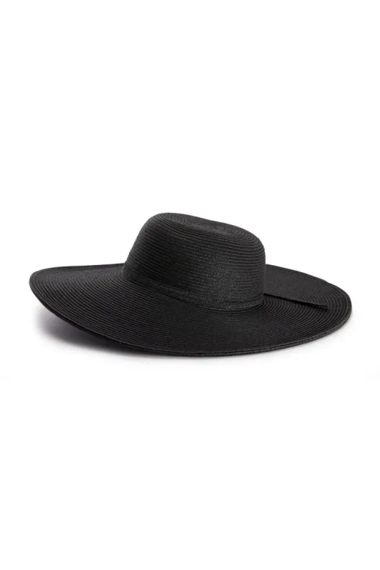 Wide Brim Floppy Hat Black sold by Boston Proper