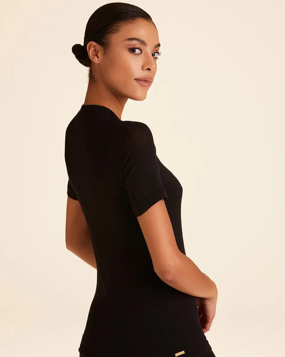 Washable Cashmere Tee Black sold by Boston Proper