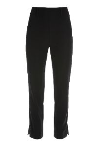 Twill Pull On Cropped Pant Black sold by Boston Proper