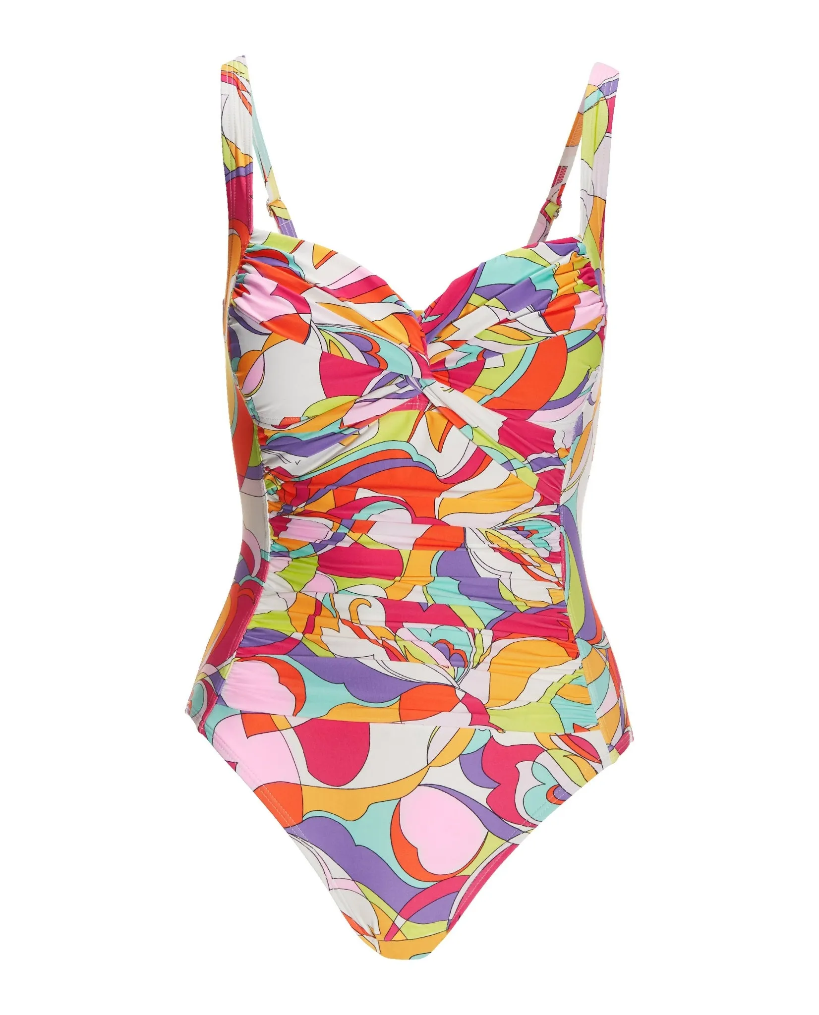 Swim Sense Sunset Waves Printed Twist Front One Piece Sunset Waves sold by Boston Proper product image thumbnail 2