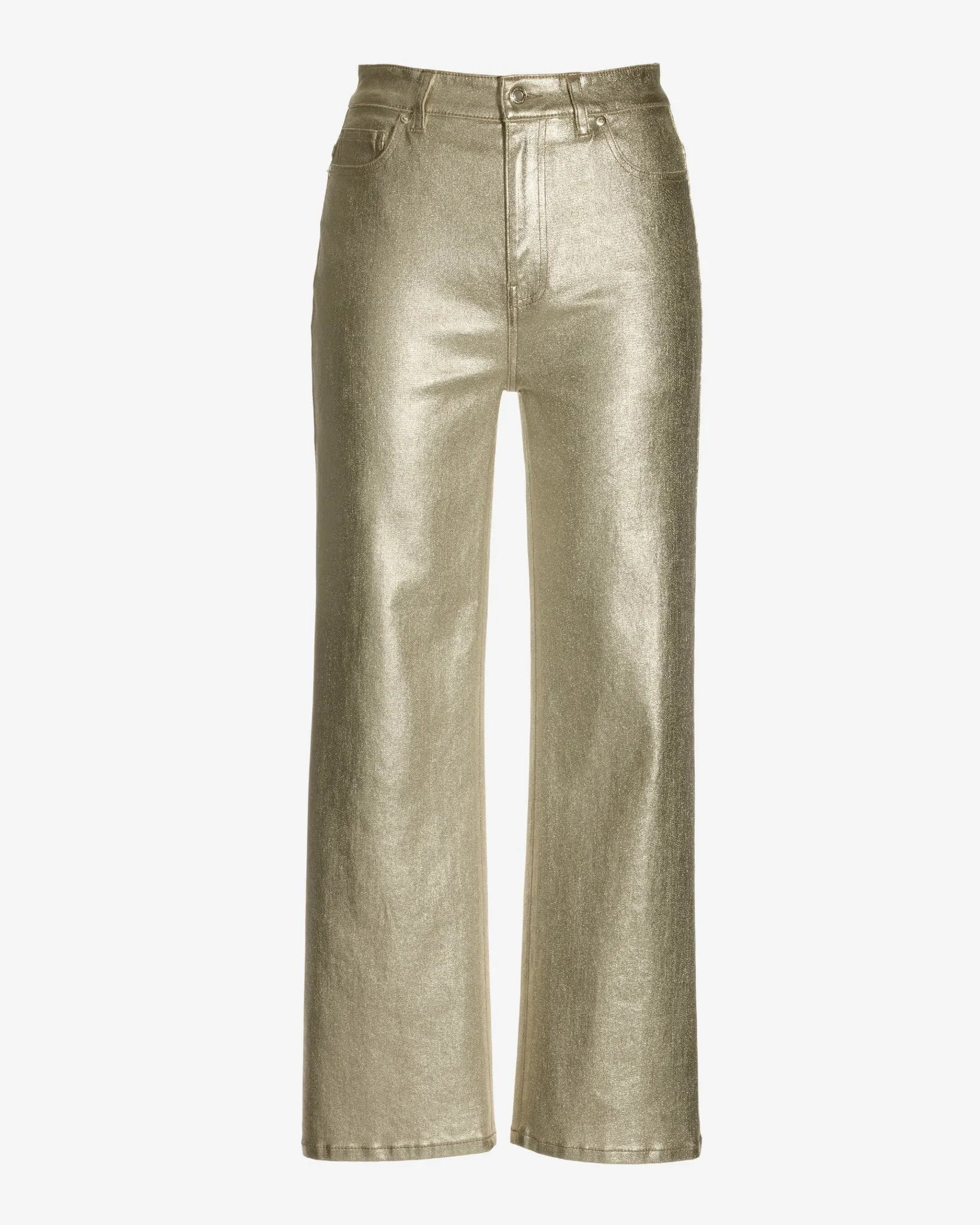 Malibu Coated Cropped Wide Leg Jean Gold Metallic sold by Boston Proper product image thumbnail 2