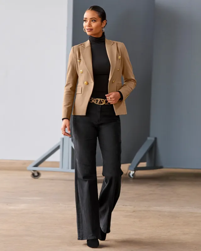 Malibu High-Rise Palazzo Jean Black Denim sold by Boston Proper