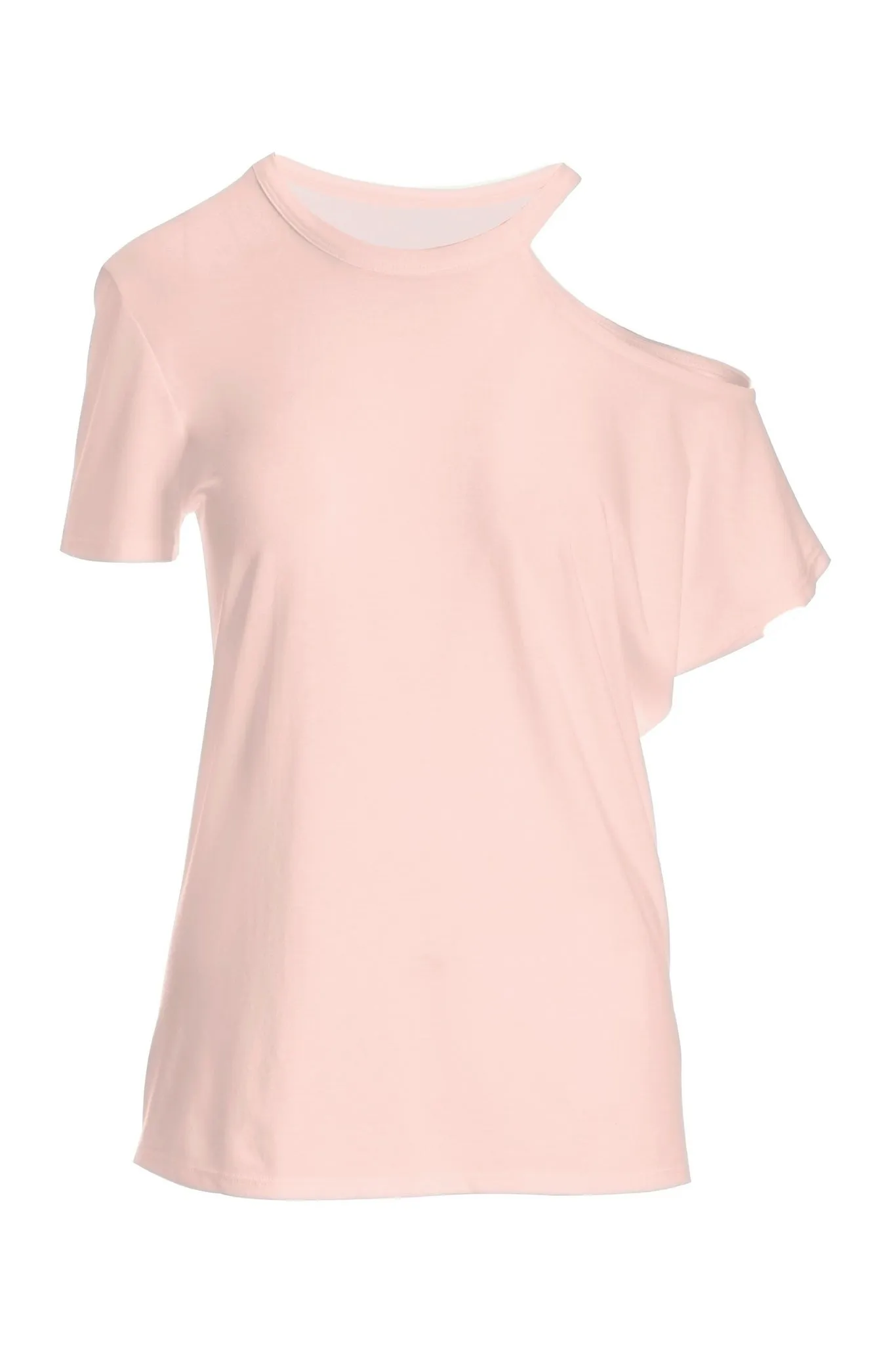 Cutout One Shoulder Tee Light Pink sold by Boston Proper product image thumbnail 2