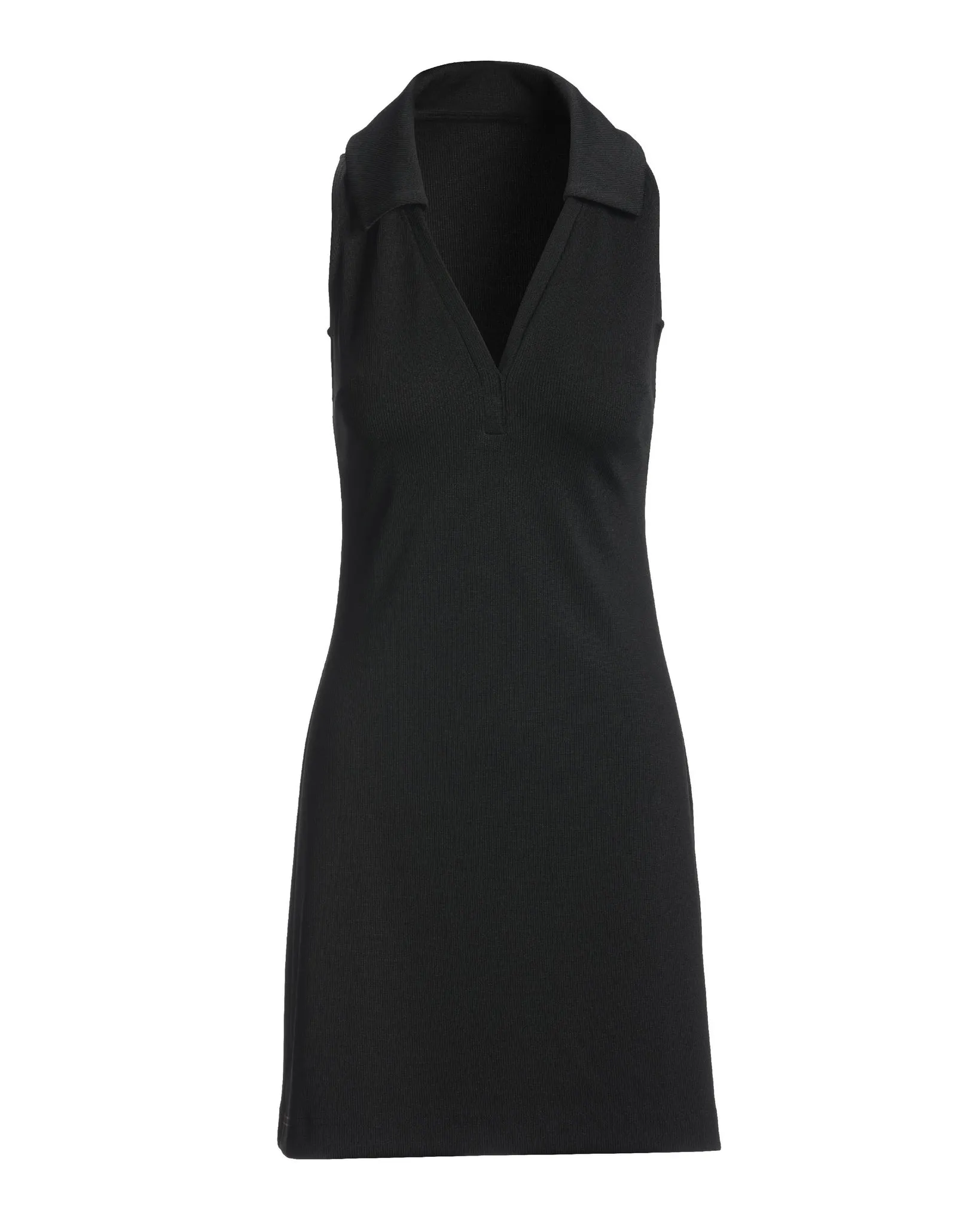 Sleeveless Collared Rib Knit Dress Black sold by Boston Proper product image thumbnail 2