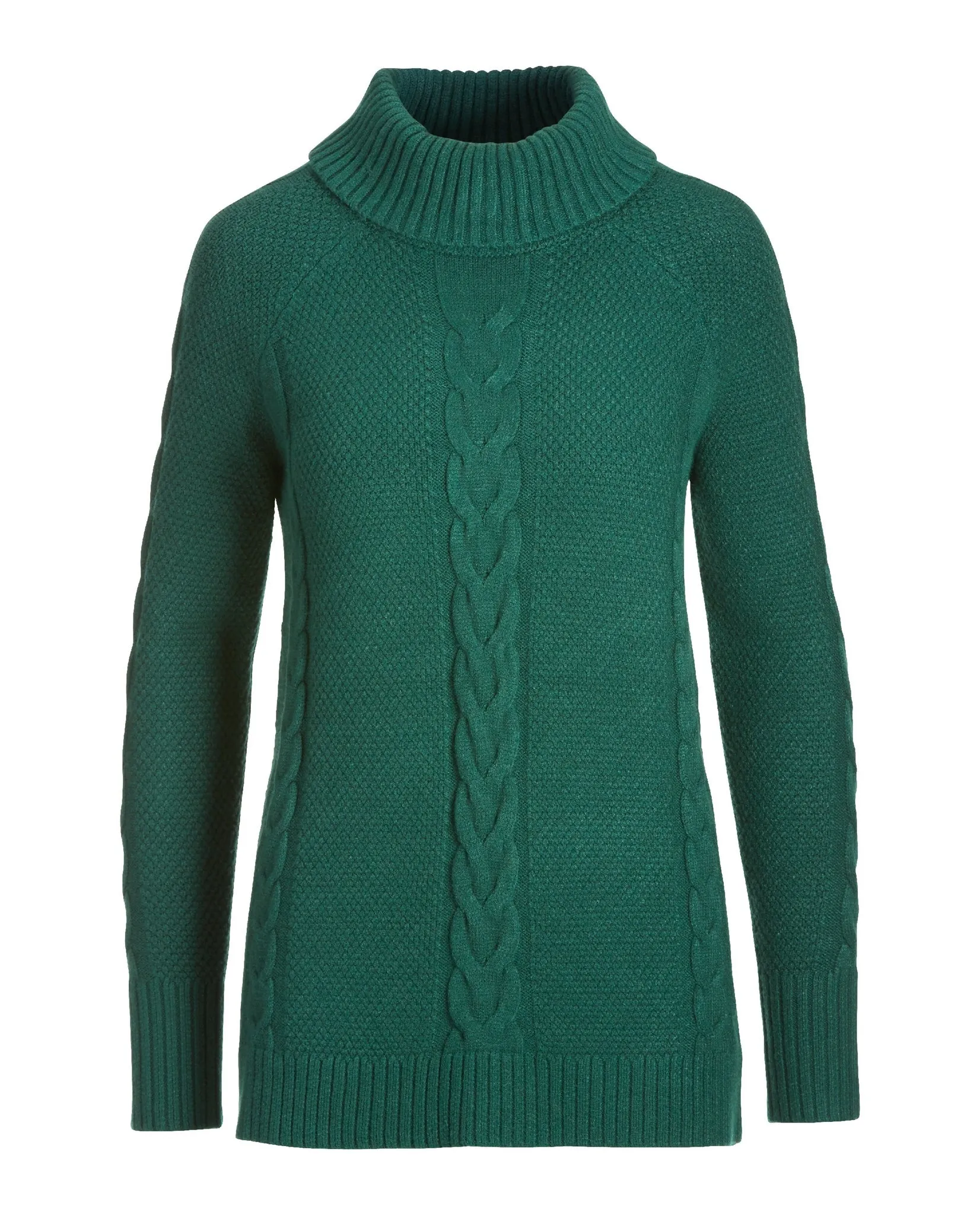 Cable Turtleneck Sweater Green sold by Boston Proper product image thumbnail 2