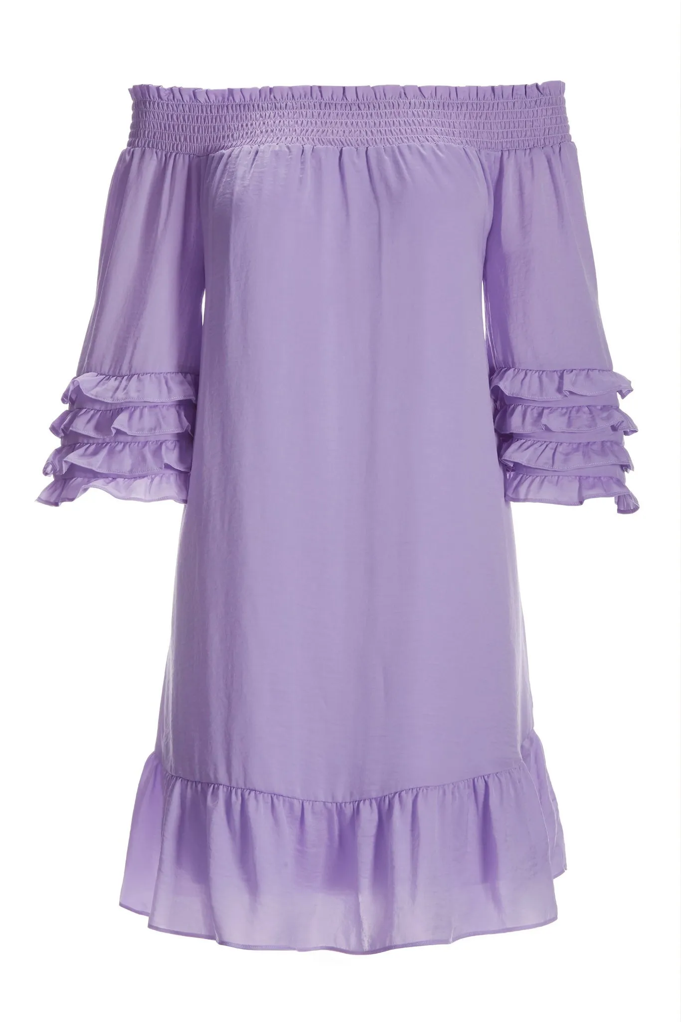 Off The Shoulder Ruffle Short Dress Sand Verbena sold by Boston Proper product image thumbnail 2