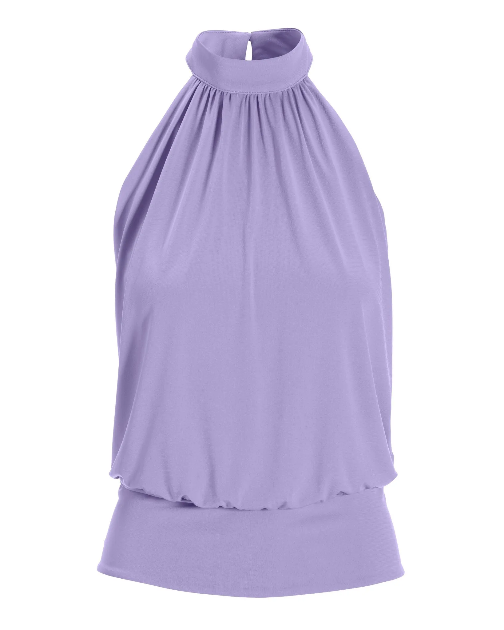 Halter Banded-Bottom Mock-Neck Knit Top Lavender sold by Boston Proper product image thumbnail 2